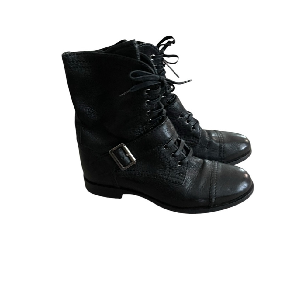 Prada Leather Combat Boots With Lace up Closure and Buckle Size 37/6 - Picture 5 of 7